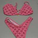 BEAUDRM Women's 2 Piece Bikini Set Y2k Floral Triangle Tie Back Swimsuits Bathing Suit, XS