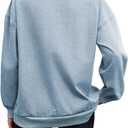 Women's Half Zip Denim Sweatshirts Fashion Long Sleeve Shirt Jean Pullover Hoodies (Medium, Light Blue)