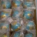 12 Pcs Christmas Glass Ball Ornament, World Globe Christmas Ornaments, Planet Gold Leaf Glass Ball Hanging Ornaments for Xmas Tree Winter Party Decoration