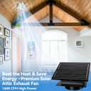 32W Solar Powered Attic Exhaust Fan with 10" Roof Vent - IP68 Waterproof DIY Ventilation System to Lower Heat, Prevent Moisture & Save AC Costs - Off-Grid Cooling for House, Garage,Shed & Greenhouse