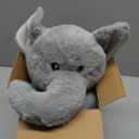 Hopearl LED Musical Stuffed Elephant Lighting Up Singing Plush Toy Adjustable Volume Lullaby Animated Soothe Birthday Festival for Kids Toddler Girls, Gray, 11''