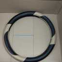 SEG Direct Car Steering Wheel Cover for F-150 Tundra Range Rover 15.5-16 inch, Black and Beige Microfiber Leather