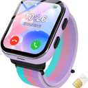 PTHTECHUS Smart Watch for Kids, 4G Smartwatch with Phone Call, SOS, Camera, Music Player, Learn Card, and Puzzle Games, Suitable for Boys and Girls Ages 4-12 Years Old Purple (Purple (No GPS))
