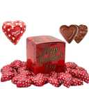 Fruidles Valentine's Milk Chocolate Hearts, Half-Pound, Double Crisps Milk Creamy Chocolaty, Holiday Treats, Individually Wrapped Foils, Kosher Certified Dairy