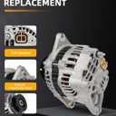 OCPTY Alternators 23992 for Kubota Various V3300 2012,12V 80Amp SD6 Pulley Class Alternator Replaces 23992 23992N A5TA8277 1G398-64012