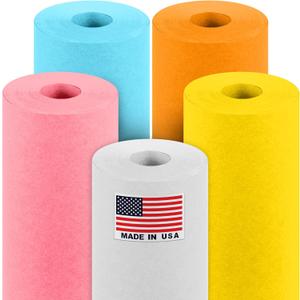 18" x 1200" (100 ft) Beach-Themed Kraft Paper Set, 45 Lbs - Light Blue, Yellow, Orange, White, Pink Kraft Paper - Made in USA Colored Paper for Crafts, Appliques for Kids, DIY, Origami