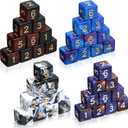 Poen 40 Pcs 16mm Dice Set Bulk, 6 Sided Standard Colored Dices with Numbers, D6 Polyhedral Games Dice for Board Games, Parties (Marble Color)