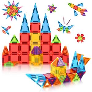 Magnetic Tiles, Travel Mini Magnetic Tiles, STEM Building Blocks Sets, Construction Travel Set Toys for Boys Girls Kids Toddlers Ages 3 4 5 6 7 8 9+ Year Old