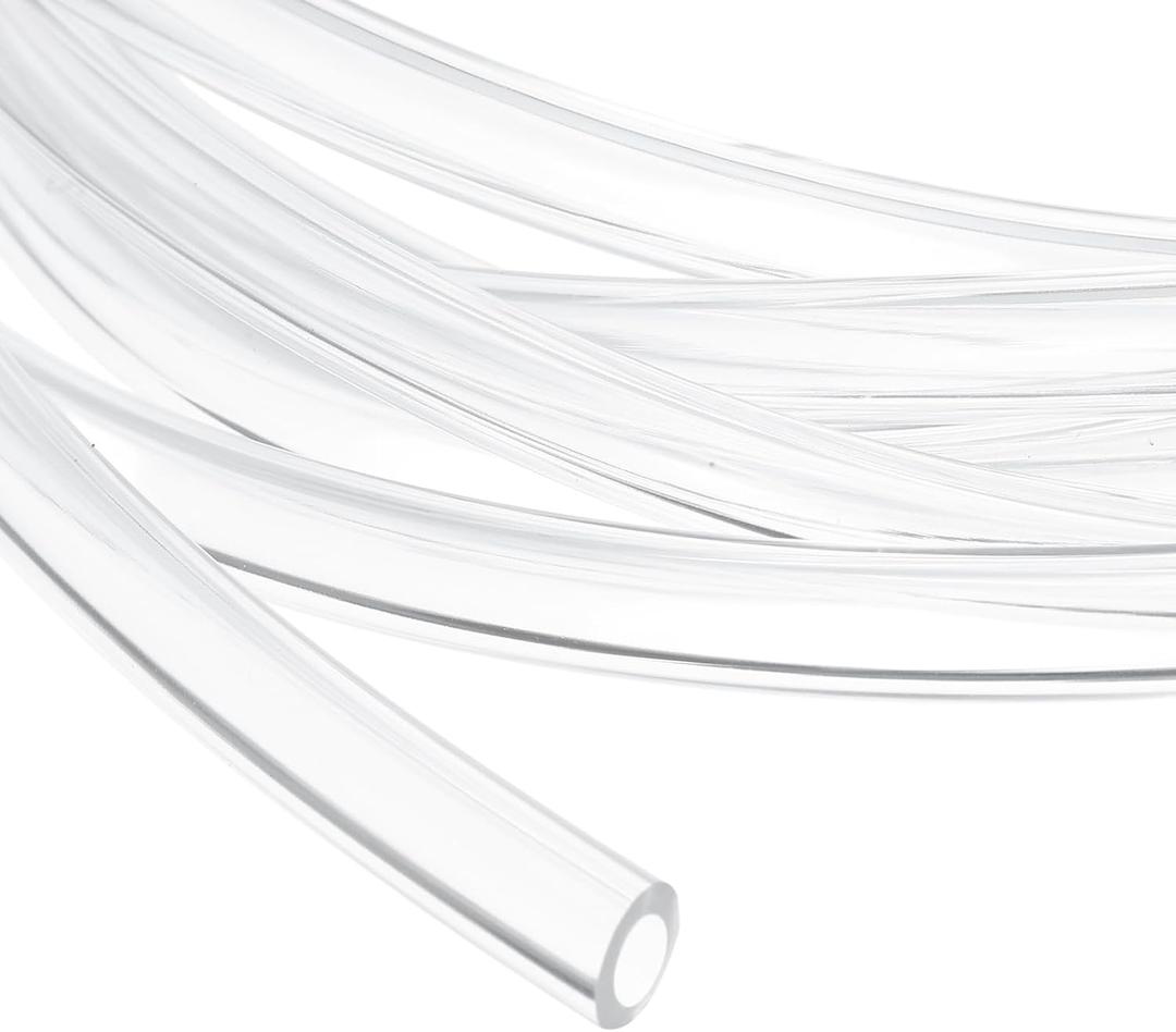 uxcell 1/4 Inch Clear PVC Tubing, 6mm ID x 10mm OD - 15ft PVC Tube Lightweight Vinyl Hose, Transparent Flexible Plastic Water Tubing for Air Oil Water Transfer Aquarium Irrigation