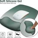 3 x Ergonomic Mouse Pad with Wrist Rest, Gel Mousepad with Wrist Support, Premium Lycra Fabric, Non-Slip PU Base, Ideal for Laptop & Desktop, Home & Office & Gaming, Desk Accessories, Sage Green
