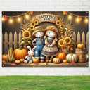 Happy Fall Y'all Backdrop Banner Autumn Thanksgiving Harvest Holiday 71x43 Inchs Fall Scarecrow Sunflower Banner Autumn Thanksgiving Outdoor Indoor Party Decor