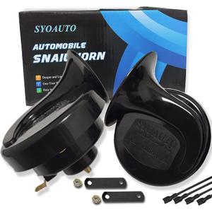 SYOAUTO Car Horn 12V Loud Universal Fit High Low Tone Waterproof Truck Horn Replacement Kit