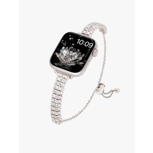 Slim Bling Band Compatible with Apple Watch Bands for Women 38mm 40mm 41mm 42mm 44mm 45mm 46mm 49mm, Dressy Metal Band with Rhinestone for iWatch SE Series 10 9 8 7 6 5 4 3 2 1 Ultra 2, Ultra