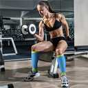 CHARMKING Compression Socks for Women & Men Circulation (3 Pairs) 15-20 mmHg is Best Support for Athletic Running Cycling (Large-X-Large, 20 Black/Rose Red/Blue)