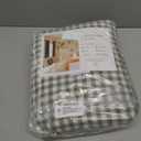 HighBuy King Size Sheet Set 100% Washed Cotton Gingham Bedding Sheets,Cooling & Breathable Sage Green Plaid Design,Comfortable Feel,16" Deep Pocket,4-Piece Sheets Set,Farmhouse Grid Sheets