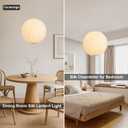 15.7in Plug in Hanging Lamp Large Lantern, White Imitation Silk