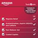Amazon Basic Care Migraine Relief Acetaminophen, Aspirin (NSAID) and Caffeine Tablets, Pain Reliever/Pain Reliever Aid, 200 Count