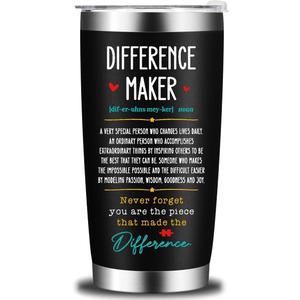Difference Maker Gifts for Boss Leader Mentor Coach Coworker Men Appreciation Gifts for Coworkers Office Gift Ideas Difference Maker Definition Tumbler 20 Oz