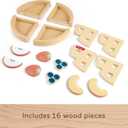 Fisher-Price Wood Pretend Play Toy Fruit Pie, Tiny Garden 16-Piece Wooden Food Puzzle Set for Preschool Kids Ages 3+ Years (Amazon Exclusive)