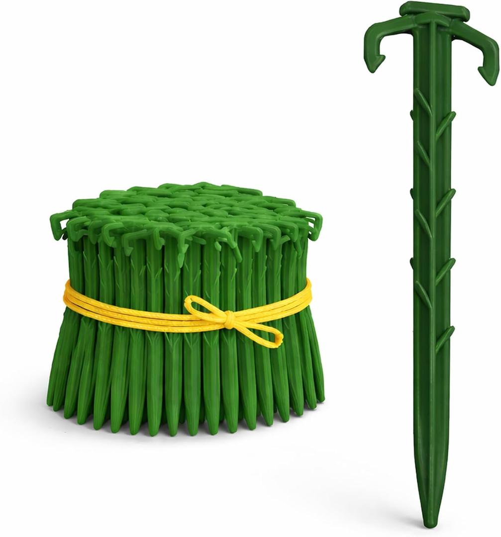 Heavy Duty Garden Stakes - Stronger Holding Power vs Metal Landscape Stakes - Made in USA - Biodegradable Over Time (No More Rusting Metal) (75, 6" EcoDuty Stakes)