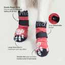 PUPTECK Anti-Slip Dog Socks with Double Sides Grips for Small Medium Large Dogs Hardwood Floors Prevents Licking, Dog Shoes for Hot Pavement Traction Control Paw Protector for Senior Dogs, Red M