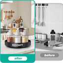 12 Black Metal Lazy Susan for Table Top & Cabinet | 360 Rotating Spice Rack, Kitchen Counter Organizer, Space-Saving Storage Turntable for Bathroom, Countertop (Large)