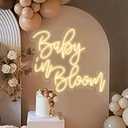 Baby in Bloom Neon Sign Baby Shower Backdrop Welcome Sign,Nursery Wall Art USB Size:20inch
