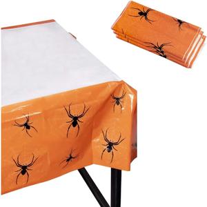 Juvale 3-Pack Halloween Plastic Disposable Tablecloth, 54 x 108 Inch, Spooky Spiderweb Rectangular Table Cover for Party Decorations - Table Cloth