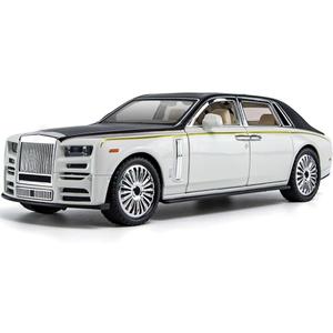 Alloy 1:24 Toy car Model, All Doors openable, with Lights and Music, Ideal as a for Children and Teenagers, and a Collectible Model for car Enthusiasts. (White-Black)