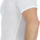 Insta Slim - Made in USA - Mens Slimming Compression Body Shaper V-Neck for Back Support, Gynecomastia & Hernias Nude (White)