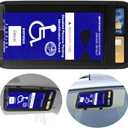 Handicap Placard Holder for Car, Disabled Parking Permit Sign Protector for Car Visor Auto Card Clip with Pen Holder, Note Paper Card Slot, Elastic Strap (2, Black)