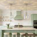 Oversized Large Hammered Glass Pendant Lights Kitchen Island Lighting, Brass Brushed Gold Pendant Light Fixtures with 15"H Clear Glass, Modern Kitchen Pendant Lighting over Island Sink Dining Room E26, Extra Large