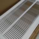 EZ-FLO 12 x 24 Inch (Duct Opening) Return Air Vent Cover for Wall or Ceiling, Solid Steel Return Air Filter Grille, HVAC Vent Cover, White, 61668