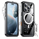 Temdan Magnetic for iPhone 16 Pro Case Waterproof, Built-in Screen Protector[IP68 Underwater][Upgrade Military Dropproof][Compatible with MagSafe] Full Body Shockproof for Case 6.3''-Black