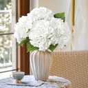 Leftover Hydrangea Artificial Flowers,4 Pcs Real Touch Hydrangea Flowers with 3 Pcs Butterflies for Centerpiece Table Decorations,Floral Arrangements for Coffee Table Decor Living Room Decor