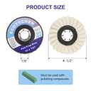 SCOTTCHEN Wool Felt Flap Polishing Disc 4-1/2" x 7/8" Arbor for Angle Grinder (5 Pack) - High Density Wool Polishing Wheel for Metal, Aluminum, Stainless Steel & Stone Polishing - Mirror Finish