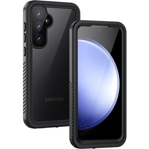 Lanhiem for Samsung Galaxy S23 FE Case, IP68 Waterproof Dustproof with Built-in Screen Protector, Heavy Duty Full Body Protective Phone Case for Galaxy S23 FE 5G, Black