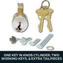Summit Doorware Key in Knob Cylinder | Schlage SC1 Compatible | Satin Chrome Finish | Replaces Cylinder Locks | Includes 2 Keys | Fits Grade 1 & 2 Locksets - Arrow, Schlage, & More