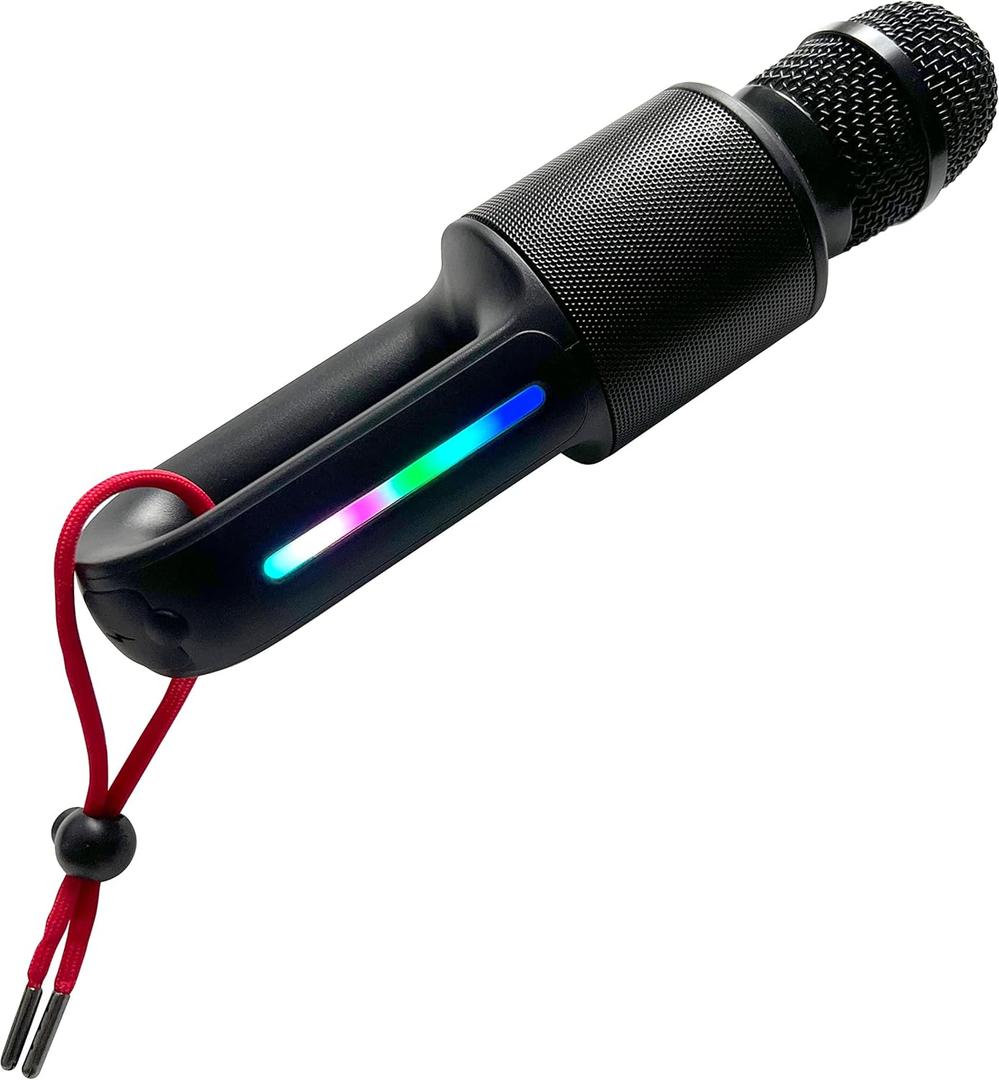 Move Mic by Singing Machine Bluetooth Karaoke Microphone & Speaker with LED Lights, 22 Voice FX & Rechargeable Battery Portable Mic for Dorm Parties, Family Fun, Kids, and Teens