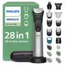 Philips Norelco All-in-One 9000 Series 28-Piece Trimmer - Electric Shaver and Clipper for Face, Beard, Head & Body, Self-sharpening Full Metal Blades, 27 Length Settings (0.5-20 mm), MG9585/49 (Steel)
