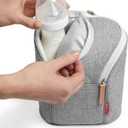 Skip Hop Baby Breastmilk Cooler Insulated Bottle Bag, Grab & Go, Chevron (1 Count (Pack of 1), Grey melange)