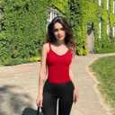 OQQ Women Sleeveless Tops Fitting V Neck Stretch Clothes Basic Cami Shirts 2025 Trendy (Green, M)