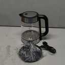 Amazon Basics Electric Kettle with Glass Carafe for Tea and Coffee, BPA-Free, Fast Boiling, Auto Shut-Off, Boil-Dry Protection, Water Level Indicator, 1.7 Liter, 1500W, Black and Silver (1.8 Quarts)