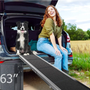Dog Ramp for Cars SUV Truck-17.3x71in Heavy Duty Foldable Wide Outdoor Pet Stairs with Non-Slip Surface Portable Folding Design for Large Dogs Up to 250lbs (63" L x 17.3" W)