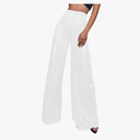 Generic Sequin Pants Women Fashion High Waist Pant Sparkly Wide Leg Trousers Elastic Loose Side Zipper Shiny Pants, Size -XL