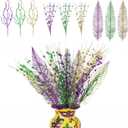 18 Pcs Mardi Gras Glitter Tree Picks Purple Gold Green Centerpiece Table Decor 17.7 Inch Mardi Gras Tree Topper Decor Branches Ornaments Carnival Decoration(Novelty)