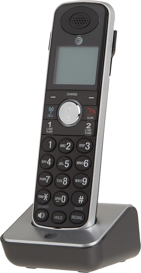 AT&T TL86009 Accessory Cordless Handset, Black/Silver | Requires an AT&T TL86109 Expandable Phone System to Operate