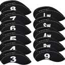 BIG TEETH Golf Iron Head Covers 11Pcs Neoprene Golf Club Protector Flexible with Window and Number Tag Multi Color