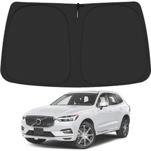 Windshield Sun Shade for 2018-2025 Volvo XC60 Accessories, Foldable Window Sunshade Sun Visor Protector, Front Windshield Sunshade Sun Shield Blocks UV Rays Heat