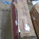 Farmhouse Makeup Vanity Desk with Sliding Mirror and Lights and Charging Station, White Vanity with Shelves and Drawers and Storage Cabinet, Make Up Vanity Desk with Cushioned Stool for Bedroom